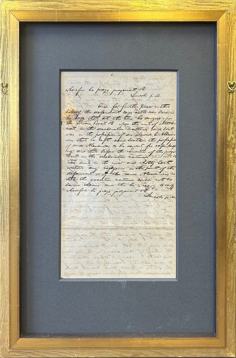 Abraham Lincoln, Pleading - Signed Three Times by Abraham Lincoln