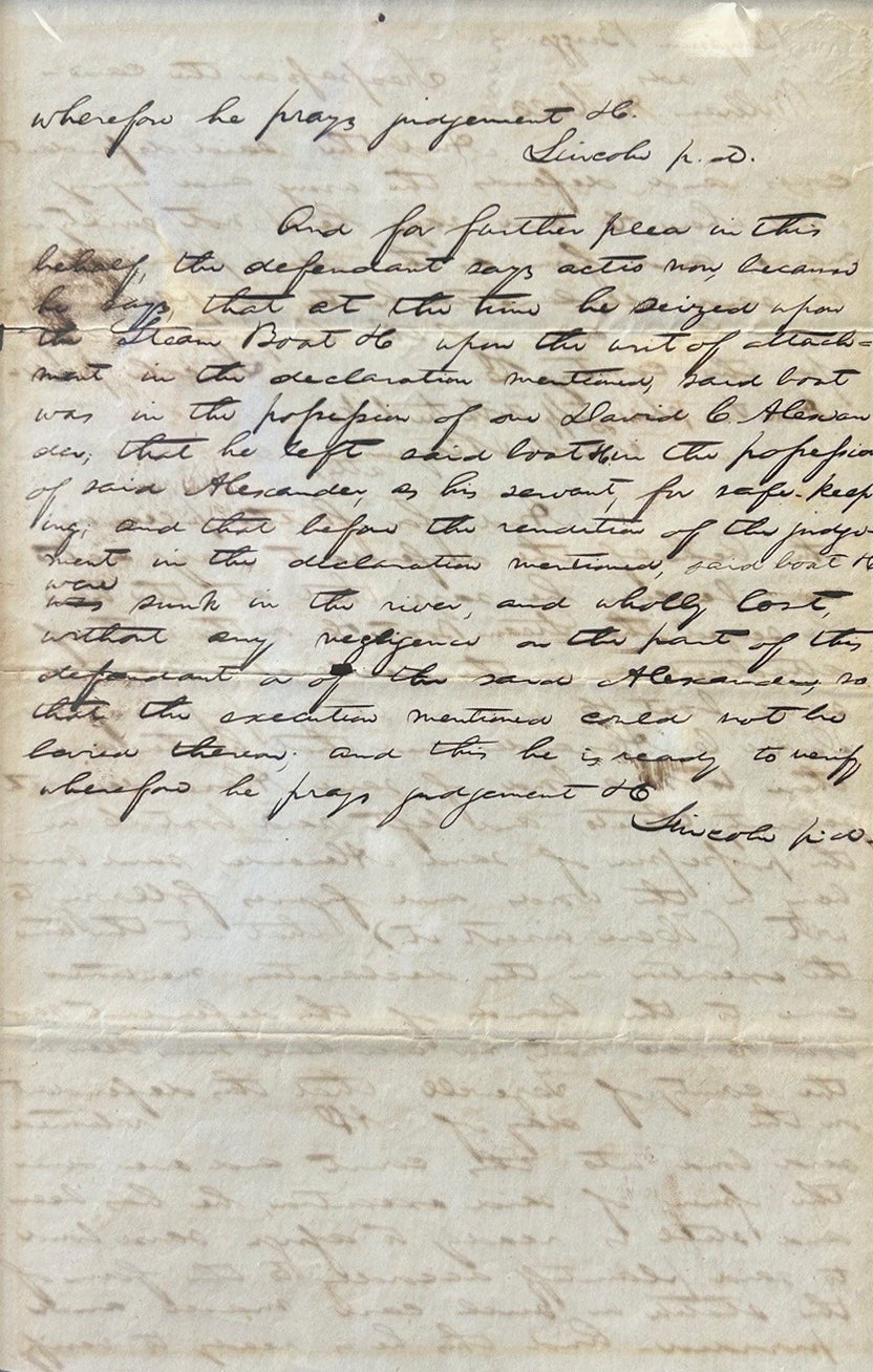 Abraham Lincoln, Pleading - Signed Three Times by Abraham Lincoln