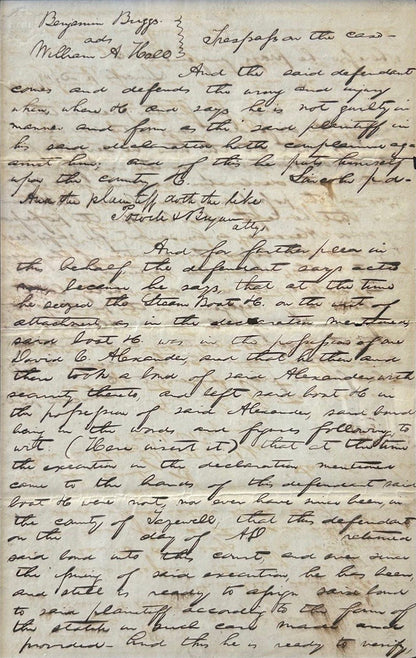 Abraham Lincoln, Pleading - Signed Three Times by Abraham Lincoln